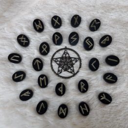 Black Wooden Runes